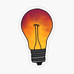 an orange light bulb sticker