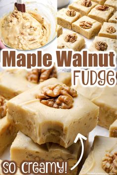 homemade fudge made with maple walnuts and cream