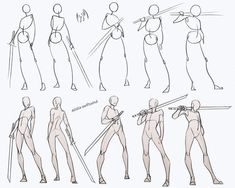 the human figure is shown in various poses and positions, including using different tools to draw them