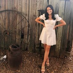 Perfect Condition Wore For Rehearsal Dinner Beautiful Dress. I’m 5 2 113 Lb Fitted A-line Puff Sleeve Dress For Day Out, Day Out Puff Sleeve Dress With Fitted Bodice, Revolve Dress, Revolve Dresses, Rehearsal Dinner, Rehearsal Dinners, Beautiful Dress, Beautiful Dresses, Color White