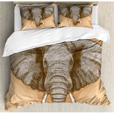 an elephant is shown on this bedding set