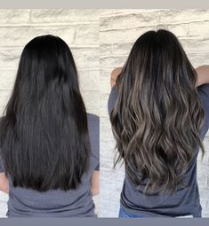 Underlights Hair, Color For Black Hair, Black Hair Balayage, Brunette Hair With Highlights, Brunette Balayage Hair, Brown Hair Balayage, Long Dark Hair, Ombré Hair, Balayage Brunette