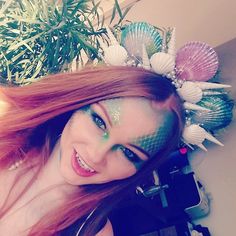 Diy Mermaid Costume, Easy Diy Costume, Mermaid Costume Diy, Diy Mermaid, Make Up Videos