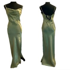 De Base Olive Green Metallic Gold Shimmer Spaghetti Strap Maxi Slip Dress Nwot New Without Tag. Excellent Condition With No Flaws. Side Zipper Closure. Based Colour Is Beautiful Olive Green With A Metallic Gold Shimmer Throughout. Front Slit. Strappy. Ties In The Back. Semi-Open Back. Cowl Draped Neckline. May Be Slight Difference In Colour Due To Lighting. Measurements Are Approximate, Are A Courtesy To The Buyer & Do Not Guarantee Fit. Bundle More Through My Closet To Save On Shipping. New To Long Black Evening Dress, Aloha Dress, Lulus Maxi Dress, Sun Dress Casual, Polka Dot Maxi Dresses, Denim Maxi Dress, Evening Dress Floor Length, Draped Neckline, Red Dress Maxi