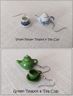 Tea Cup Hook Earrings Miniature Teapot Earrings Tiny Coffee | Etsy Tea Pot Earrings, Object Earrings, Teacup Earrings, Tiny Ceramics, Miniature Earrings, Tea Cup Necklace, Teapot Earrings, Coffee Cup Earrings, Tea Cup Earrings