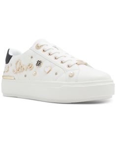 in stock Embellished Low-top Sneakers For Spring, Casual Embellished Sneakers For Spring, Casual White Embellished Sneakers, White Quilt, Sneakers White, Pick Up, In Store, Buy Online, Lace Up