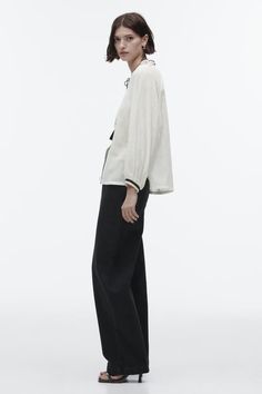 Niche Shirt Women Autumn Winter High Sense Small Shirt Chic Top - White,S White Relaxed Fit Blouse With Placket, White Blouse With Relaxed Fit And Placket, Fall Cotton Blouse With Placket, Relaxed Fit Tops With Placket For Fall, Casual White Long Sleeve Top For Work, Cotton Blouse With Placket For Fall, Chic Cotton Long Sleeve Top For Work, Classic Crew Neck Blouse For Fall, Chic Relaxed Fit Top With Placket