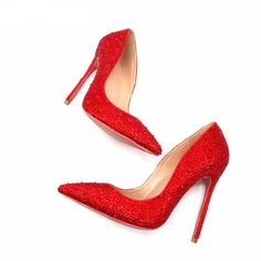 Decollete Hi-Heels Crystals-Heels-Pisani Maura-Pisani Maura Sheep Leather, Goat Leather, Suede Pumps, The Vamps, Red Shoes, Stiletto Heel, The Star, Cow Leather, Alice In Wonderland