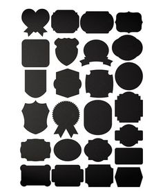 the silhouettes of different shapes and sizes are shown in black on a white background