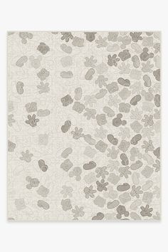 a white and gray wallpaper with many different shapes on it, including hearts in the middle