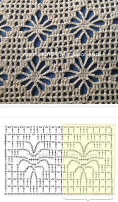 an image of crocheted fabric with different patterns