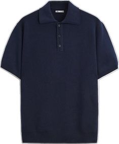 Zara Shirts | Zara Men’s Navy Knit Cotton Polo Shirt | Color: Blue | Size: M