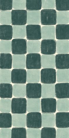 a green and black checkered tile pattern