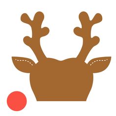 a deer head with antlers on it's back and an orange dot in the background