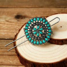 Beautiful Bohemian Style Turquoise Flower Hair Pin 4.5x10.7cm Hair Braiding Tool, Beaded Hair Pins, Boho Turquoise, Turquoise Hair, Beaded Hair, Magic Hair, Stretchy Headbands, Turquoise Boho, Turquoise Flowers