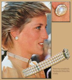 an advertisement for the princess's diamond and pearl earrings