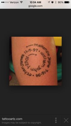 a tattoo with words written on it