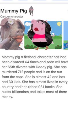 an iphone screen with the text mommy pig on it and pictures of farm animals in different colors