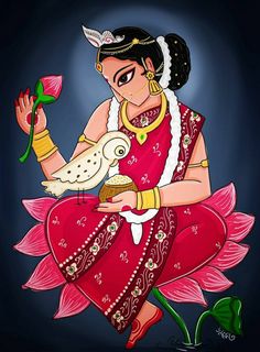 Laxmi Goddess Painting Abstract, Laxmi Canvas Painting, Maa Saraswati Madhubani Painting, Goddess Laxmi Paintings, Maa Lakshmi Drawing, Laxmi Painting Art, Lakshmi Drawing Art, Ma Laxmi Drawing, Potochitra Painting