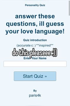 the answers page for an interactive quiz