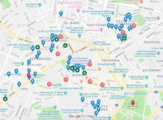 a map that shows the locations of many different businesses in paris, including shops and restaurants