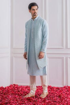 Nehru Jacket With Kurta, Indo Western Dress For Men, Indian Wedding Clothes For Men, Wedding Kurta For Men, Wedding Dresses Men Indian, Sequence Embroidery, Kurta Set For Men, Men's Ethnic Wear, Wedding Dress Men