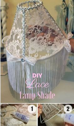 how to make a lamp shade with lace