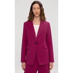 Nwot Argent Single Button Blazer In Seasonless Wool Magenta Size 2 Made Of A Year-Round, Refined Italian Stretch Wool, This Blazer Is Designed To Be A Flattering Long And Lean Fit With A Peak Lapel And Single Button Closure. The Lightweight Fabric Is Naturally Temperature Regulating And Odor And Wrinkle Resistant. Functional Details Include Exterior Pocketing And Our Signature Interior Pocketing And Smart Cuff For Sleeves That Scrunch And Magically Stay In Place. Pairs Well With The Tailored Tro Single Button Blazer, Size 2, Blazer Suit, Pink Purple, Wide Leg, Suit Jacket, Jackets For Women, Jackets & Coats, Blazer