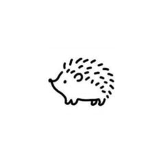 a black and white drawing of a hedgehog on a white background with the words,