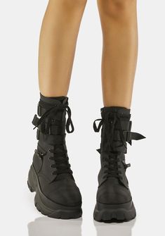 Poster Grl Buckled Platform Pocket Combat Boots – Dolls Kill Hype Sneakers, Platform Combat Boots, Shop Poster, Chunky Platform, Trendy Tops, Wedge Sneaker, Dolls Kill, All Black Sneakers, Streetwear Fashion