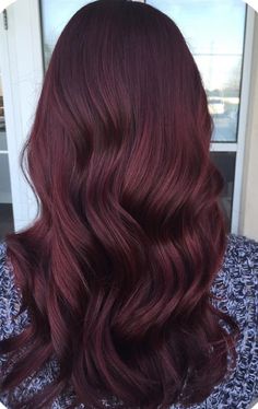 Easy Red Hair Color, Burgandy Hair Bayalage, Cherry Colour Hair, Oxblood Hair Color, Deep Cherry Hair Color, Medium Length Dark Red Hair, Hair Color For Winter Palette, Dark Deep Red Hair Color, Cherry Red Dark Hair