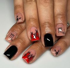 10 Scorpio Nail Designs To Inspire Your Next Manicure Scorpio Nails, Zodiac Nail Designs, Zodiac Nails, Birthday Nail Ideas, 21st Birthday Nails, Nails And Toes, Nails Charms, Nails Toes, Birthday Nail