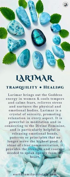 Larimar Crystal Meaning, Larimar Properties, Chakras Crystals, Protection Crystals, Crystals Healing