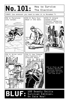 a comic strip with instructions on how to survive the electrician's life in it