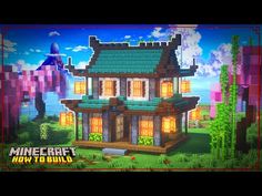 an image of a house in minecraft with the words how to build on it