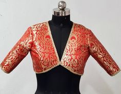 Check out this item in my Etsy shop https://www.etsy.com/uk/listing/1173573905/red-banarasi-brocade-custom-stitched Banaras Blouse Designs, Red Brocade Blouse Designs, Elegant Red Brocade Blouse Piece, Luxury Red Banarasi Silk Blouse, Traditional Red Brocade Blouse Piece, Festive Cutdana Brocade Blouse, Red Brocade Blouse, Banarasi Blouse