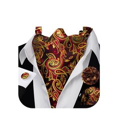 PRICES MAY VARY. 【Materials】Cravat and hanky set use finest 1400 Stitches jacquard woven silk microfiber which is non-deform and soft. with rich color and gorgeous luster, no fading or deformation after washing. 【Size】ascot total length:49.6 inches; the widest part: 6.1 inches(15.5cm); the narrowest part:2.2 inches(5.5cm); Handkerchief Size: 9 * 9 inches(23 * 23cm).Mens wedding business ascot tie set suit a variety of dress shirts and suit tuxedo. 【Set】Men's Cravat Tie*1 + Pocket Square*1 + Cufflinks*2.Suitable for daily, wedding, banquet, anniversary, business, dating, party or prom. Also a perfect holiday gift. 【Design】Feature with unique shape design,this cravat can match both shirt,jeans or a well fitting sleek black suit,and all eyes will be on you.A must-have fashion accessory for me Mens Cravats, Cravat Tie, Ascot Ties, Gold Scarf, Suit Tuxedo, Paisley Scarf, Paisley Scarves, Wedding Banquet, Cufflink Set