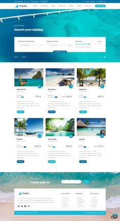 the website design for travel company