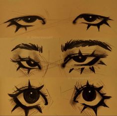 four different views of an eye