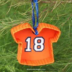 s x clever ways to use cookie cutters outside of your kitchen, kitchen design, To craft football jersey Christmas ornaments Diy Football Jersey, Star Shaped Cookies, Bird Seed Ornaments, Football Diy, Halloween Mantle, Ornament Ideas