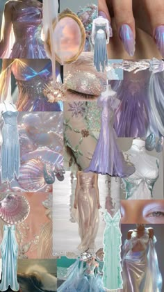 Fairytale Dress Aesthetic, Mermaid Collage, Sirens Fashion, Siren Costume, Mermaid Halloween Costumes, Mermaid Cosplay, Iridescent Mermaid, Detailed Crochet, Sea Dress