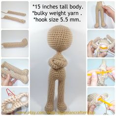 crocheted doll made to look like a human body