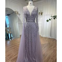 Lilac Long Sleeves Luxury Evening Dress 2024 - Elegant Diamond Mermaid Beaded Formal Dress Luxury Long Sleeve Prom Gown, Luxury Long Sleeve Sequin Gown, Long Sleeve Rhinestone Dress For Prom, Embellished Long Sleeve Evening Dress, Glamorous Embellished Long Sleeve Gown, Embellished Long Sleeve Gown, Beaded Formal Dress, Elegant Aesthetic, Dress 2024