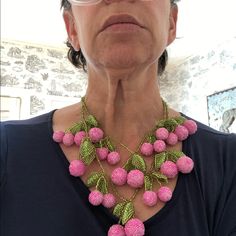 Handmade Pink And Green Beaded Necklace. Unique, And One Of A Kind Purchased In San Francisco’s Chic Hayes Valley From F. Dorian. Perfect For Summer Or To Brighten Any Outfit. It Is A Very Comfortable Fitting Double Strand But Has Three Different Balls For Closure So You Can Make It Shorter Or Longer. Very Light In Weight. Handmade Beaded Necklace, Green Beaded Necklace, Handmade Beaded Necklaces, Necklace Unique, Womens Jewelry Necklace, Pink And Green, San Francisco, Beaded Necklace, Jewelry Necklaces