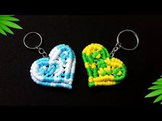 two key chains made to look like hearts