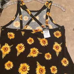 Size Large But Fits Smaller Brand Rue21 Condition Is Nwt Fitted Casual Top With Sunflower Print, Fitted Sunflower Print Top For Summer, Fitted Sunflower Print Top For Spring, Fitted Yellow Tops With Sunflower Print, Summer Yellow Tops With Sunflower Design, Yellow Sunflower Print Top For Summer, Yellow Sunflower Print Top For Spring, Yellow Sunflower Design Tops For Summer, Yellow Sunflower Design Top For Spring