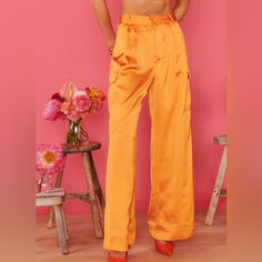 These Are Fun! Beautiful Tangerine Color! Tangerine Color, Cool Girl Style, Rainbow Outfit, Chunky Earrings, Jumpsuit Trousers, Show Me Your Mumu, Girl Style, Show Me Your, Work Pants