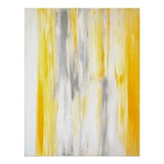 an abstract painting with yellow and grey colors on white background canvas print wall art home decor