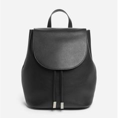 Everlane Petra Black Leather Drawstring Backpack. Drawstring Closure With Additional Flap Closure And Metal On The Edge Of The Drawstrings. Beautiful And Has That "Scandi Style!" Chic Soft Leather Backpack For Errands, Chic Leather Satchel Backpack For Errands, Chic Leather Backpack For Errands, Elegant Black Backpack With Detachable Strap, Elegant Black Backpack With Adjustable Strap, Elegant Soft Leather Backpack For Errands, Elegant Soft Leather Backpack, Chic Leather Backpack With Adjustable Strap For Errands, Elegant Black Standard Backpack