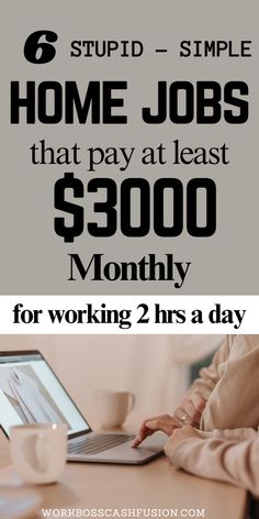 6 lazy online jobs to help you learn how to make money from home. Also, learn the legit ways to make extra money. Get top best real legitimate flexible high paying remote non phone part time and full time fee free late night work from home jobs and side hustle ideas that are perfect for beginners with no experience that pay weekly. #workfromhome #workfromhomejobs #onlinejobs #remotejobs #sidehustleideas #passiveincome #makemoneyfromhome #waystomakeextramoney #finance #career #education Extra Money Jobs, Legit Online Jobs, Make Money From Pinterest, Money Strategy, Easy Money Online, Legit Work From Home